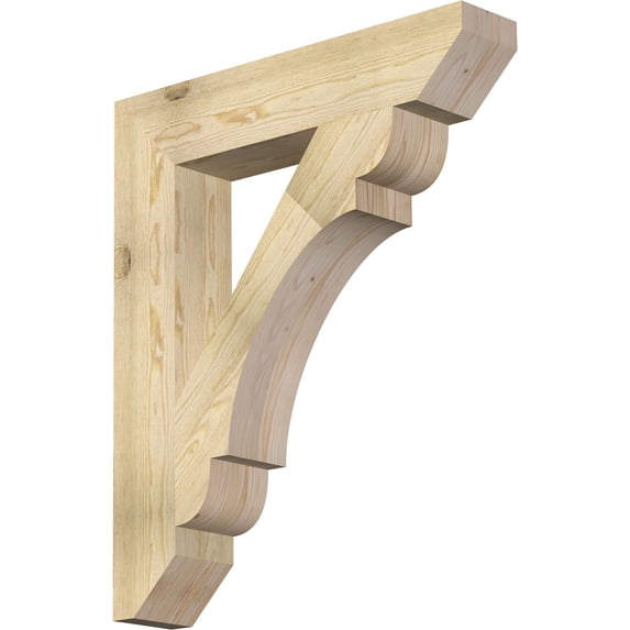 Ekena Millwork 6"W x 32"D x 38"H Olympic Slat Rough Sawn Bracket, Douglas Fir