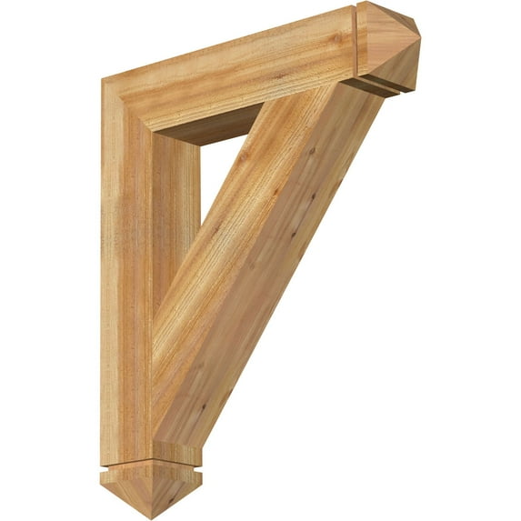 Ekena Millwork 6"W x 32"D x 38"H Traditional Arts & Crafts Rough Sawn Bracket, Western Red Cedar