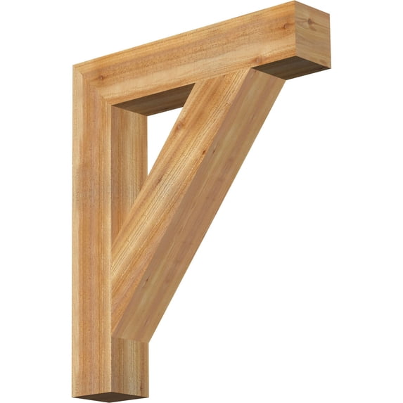 Ekena Millwork 6"W x 32"D x 38"H Traditional Block Rough Sawn Bracket, Western Red Cedar