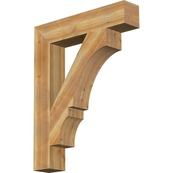 Ekena Millwork 6"W x 32"D x 40"H Balboa Block Rough Sawn Bracket, Western Red Cedar