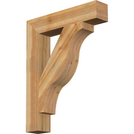 Ekena Millwork 6"W x 32"D x 40"H Funston Block Rough Sawn Bracket, Western Red Cedar