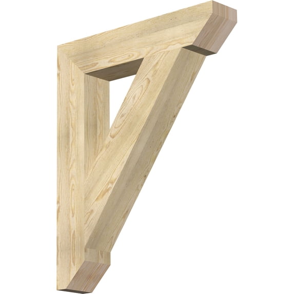 Ekena Millwork 6"W x 32"D x 40"H Traditional Slat Rough Sawn Bracket, Douglas Fir