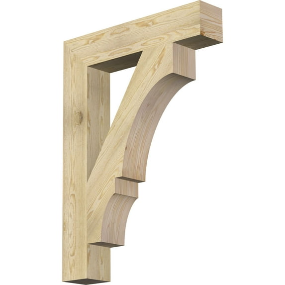 Ekena Millwork 6"W x 32"D x 44"H Balboa Block Rough Sawn Bracket, Douglas Fir