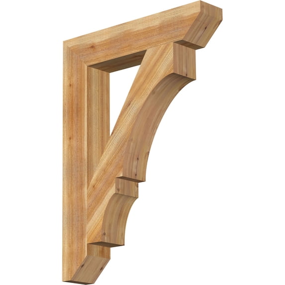Ekena Millwork 6"W x 32"D x 44"H Balboa Slat Rough Sawn Bracket, Western Red Cedar