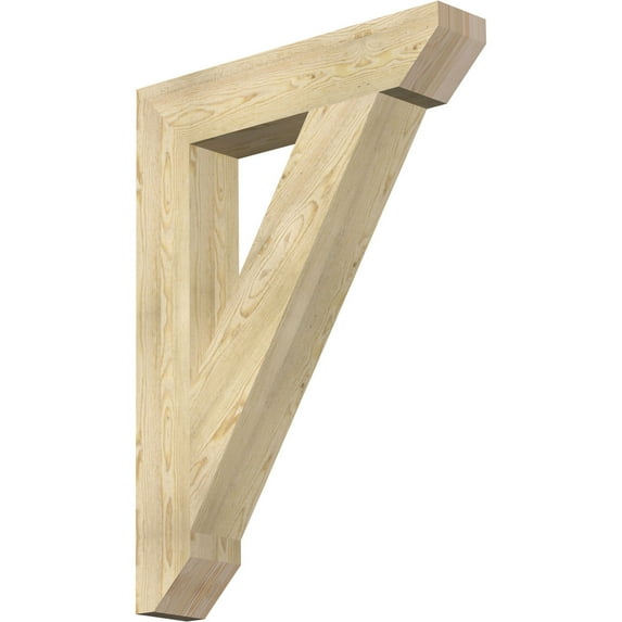 Ekena Millwork 6"W x 32"D x 44"H Traditional Slat Rough Sawn Bracket, Douglas Fir