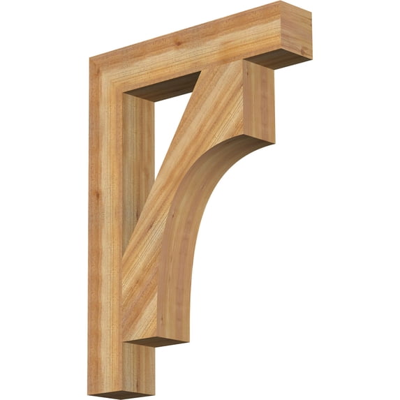 Ekena Millwork 6"W x 32"D x 44"H Westlake Block Rough Sawn Bracket, Western Red Cedar