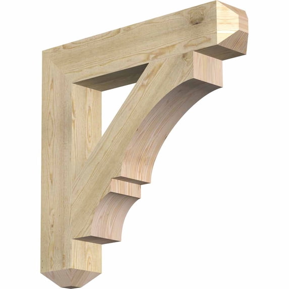 Ekena Millwork 6"W x 34"D x 34"H Balboa Craftsman Rough Sawn Bracket, Douglas Fir