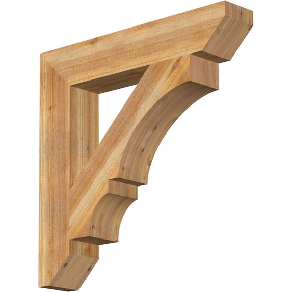 Ekena Millwork 6"W x 34"D x 34"H Balboa Slat Rough Sawn Bracket, Western Red Cedar