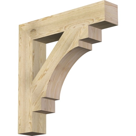 Ekena Millwork 6"W x 34"D x 34"H Merced Block Rough Sawn Bracket, Douglas Fir