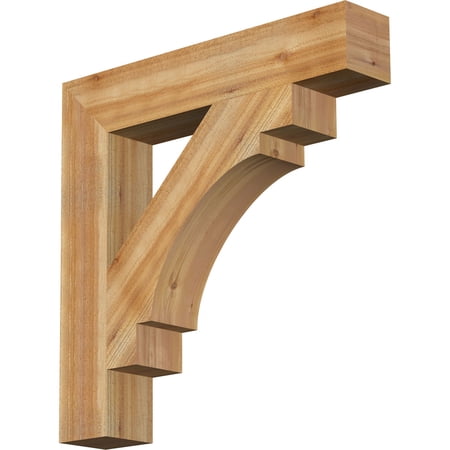 Ekena Millwork 6"W x 34"D x 34"H Merced Block Rough Sawn Bracket, Western Red Cedar