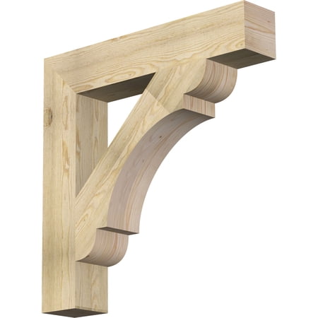 Ekena Millwork 6"W x 34"D x 34"H Olympic Block Rough Sawn Bracket, Douglas Fir