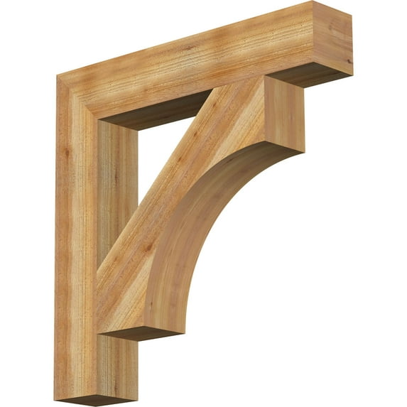 Ekena Millwork 6"W x 34"D x 34"H Westlake Block Rough Sawn Bracket, Western Red Cedar