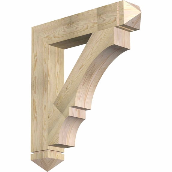 Ekena Millwork 6"W x 34"D x 38"H Balboa Arts & Crafts Rough Sawn Bracket, Douglas Fir