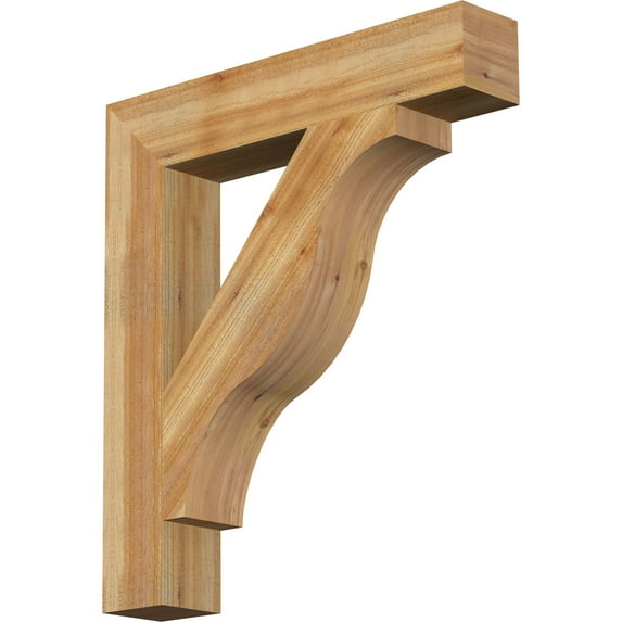 Ekena Millwork 6"W x 34"D x 38"H Funston Block Rough Sawn Bracket, Western Red Cedar