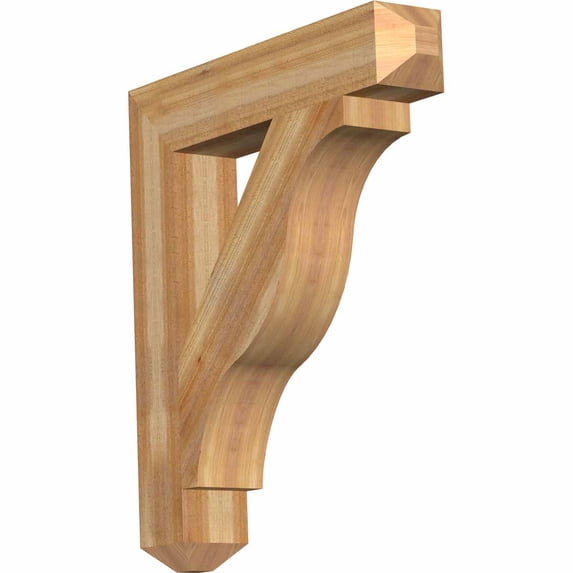 Ekena Millwork 6"W x 34"D x 38"H Funston Craftsman Rough Sawn Bracket, Western Red Cedar