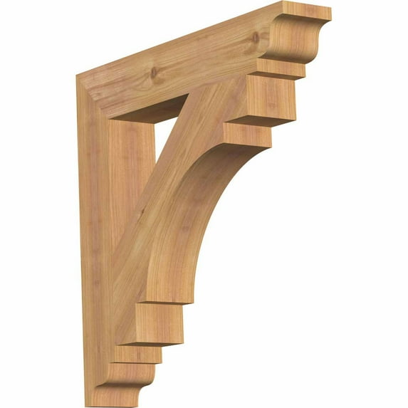 Ekena Millwork 6"W x 34"D x 38"H Merced Arts & Crafts Rough Sawn Bracket, Western Red Cedar