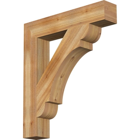 Ekena Millwork 6"W x 34"D x 38"H Olympic Block Rough Sawn Bracket, Western Red Cedar