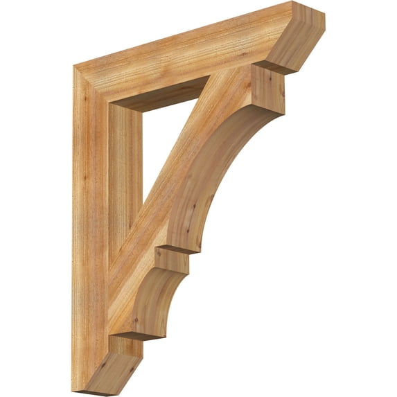 Ekena Millwork 6"W x 34"D x 40"H Balboa Slat Rough Sawn Bracket, Western Red Cedar