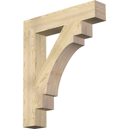 Ekena Millwork 6"W x 34"D x 40"H Merced Block Rough Sawn Bracket, Douglas Fir