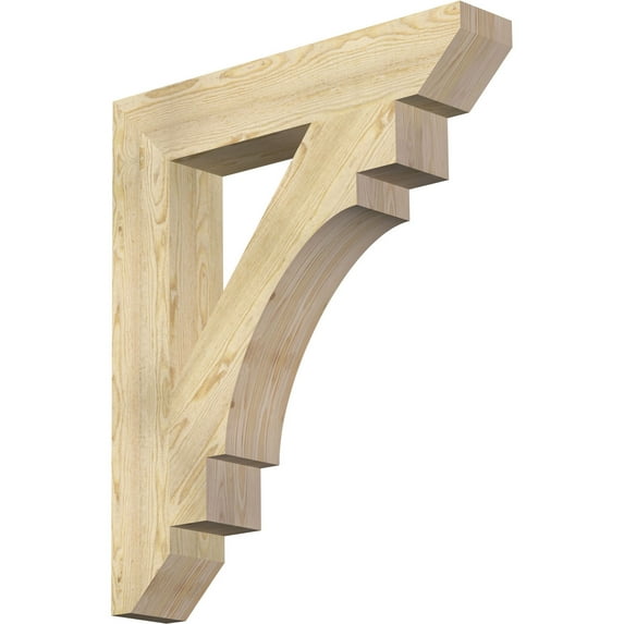Ekena Millwork 6"W x 34"D x 40"H Merced Slat Rough Sawn Bracket, Douglas Fir