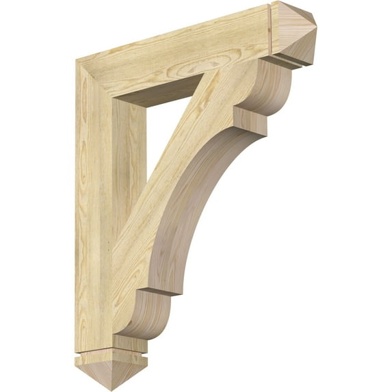 Ekena Millwork 6"W x 34"D x 40"H Olympic Arts & Crafts Rough Sawn Bracket, Douglas Fir