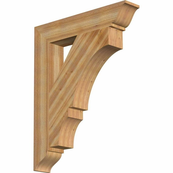 Ekena Millwork 6"W x 34"D x 42"H Balboa Traditional Rough Sawn Bracket, Western Red Cedar