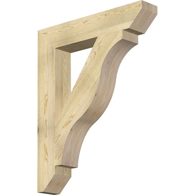 Ekena Millwork 6"W x 34"D x 42"H Funston Slat Rough Sawn Bracket, Douglas Fir