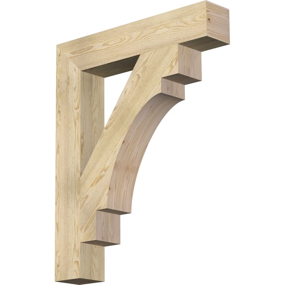 Ekena Millwork 6"W x 34"D x 42"H Merced Block Rough Sawn Bracket, Douglas Fir