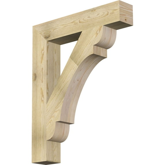 Ekena Millwork 6"W x 34"D x 42"H Olympic Block Rough Sawn Bracket, Douglas Fir