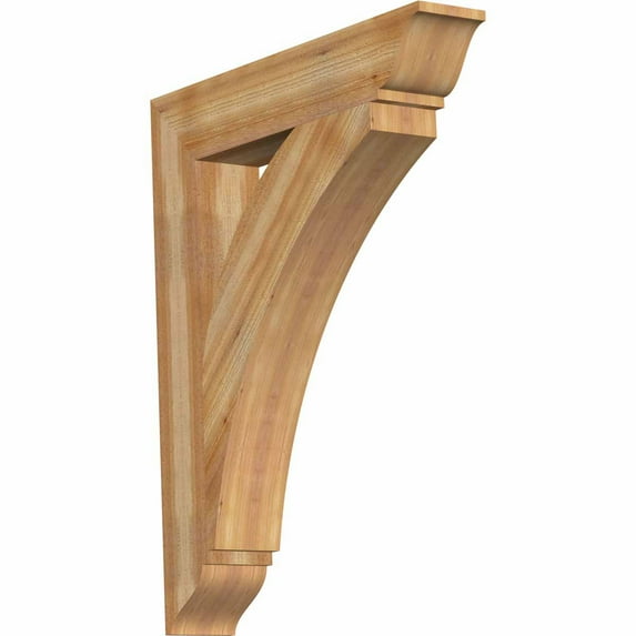 Ekena Millwork 6"W x 34"D x 42"H Thorton Traditional Rough Sawn Bracket, Western Red Cedar