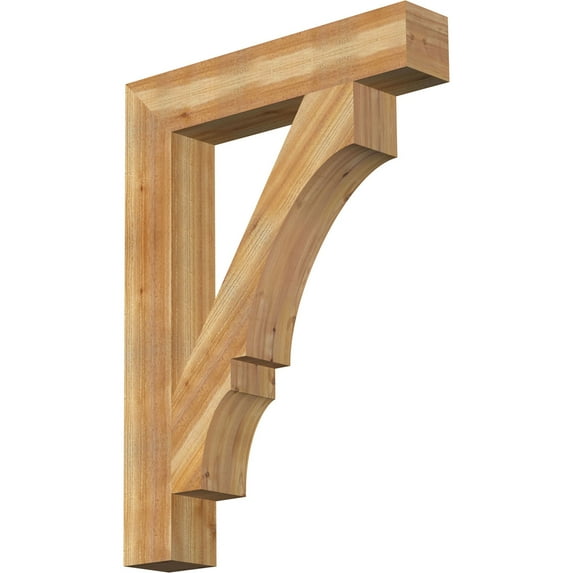 Ekena Millwork 6"W x 34"D x 46"H Balboa Block Rough Sawn Bracket, Western Red Cedar