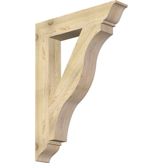 Ekena Millwork 6"W x 34"D x 46"H Funston Traditional Rough Sawn Bracket, Douglas Fir