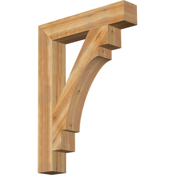 Ekena Millwork 6"W x 34"D x 46"H Merced Block Rough Sawn Bracket, Western Red Cedar