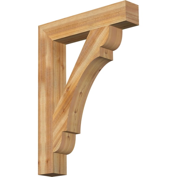 Ekena Millwork 6"W x 34"D x 46"H Olympic Block Rough Sawn Bracket, Western Red Cedar