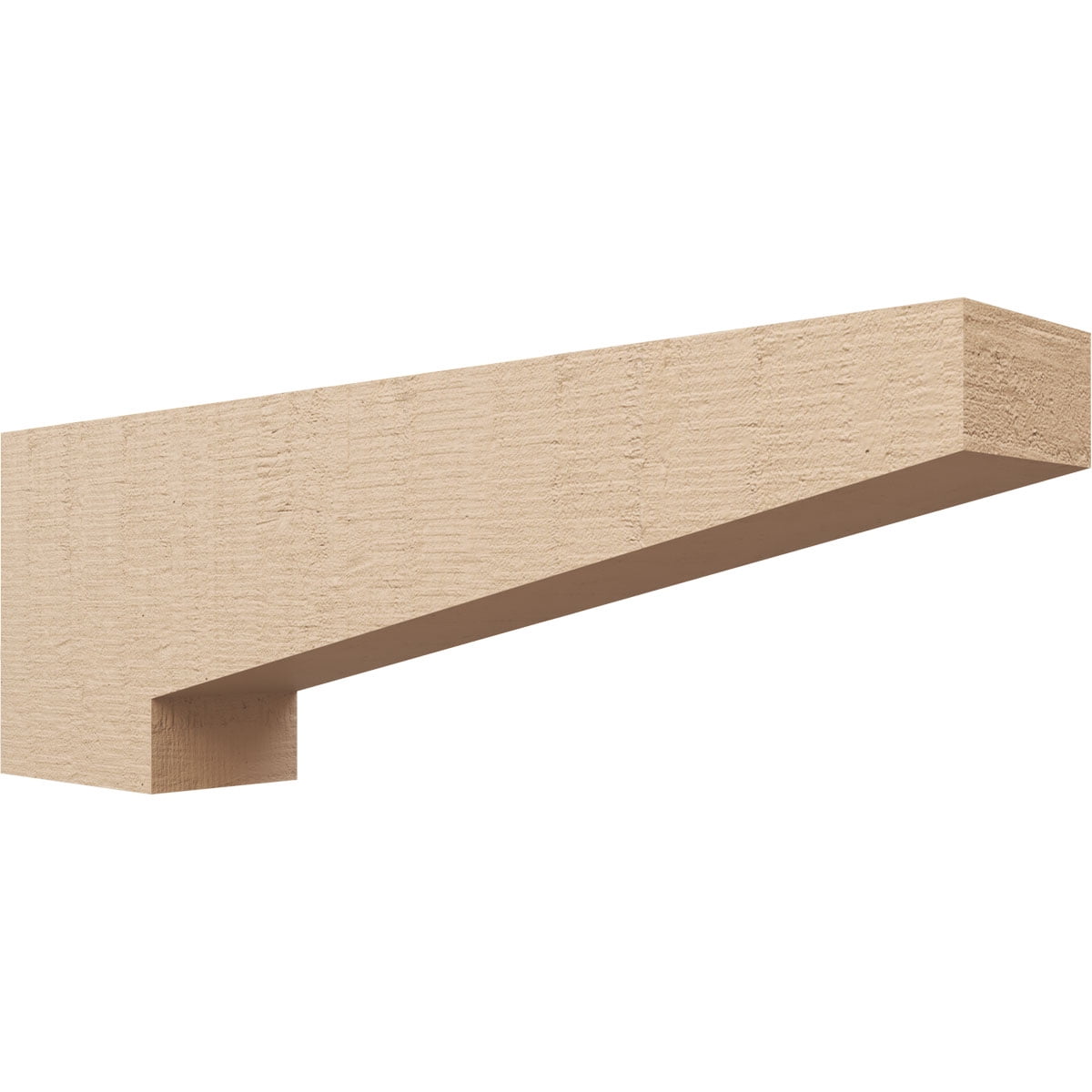 6"W x 36"D x 12"H Thin Clemmons Rough Cedar Woodgrain TimberThane Corbel, Primed Tan