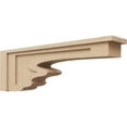 thumbnail image 1 of 6"W x 36"D x 12"H Thin Highland Rough Cedar Woodgrain TimberThane Corbel, Primed Tan, 1 of 6