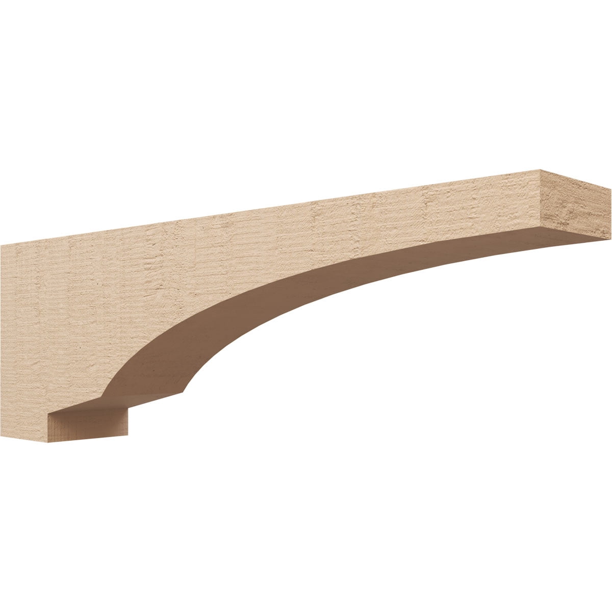 6"W x 36"D x 12"H Thin Moab Rough Cedar Woodgrain TimberThane Corbel, Primed Tan