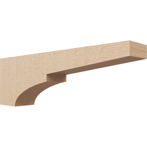 6"W x 36"D x 12"H Thin Monterey Rough Cedar Woodgrain TimberThane Corbel, Primed Tan