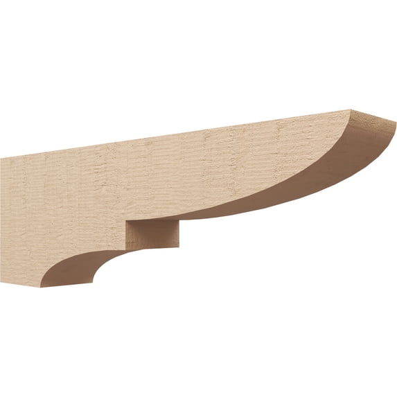 6"W x 36"D x 12"H Thin Ridgewood Rough Cedar Woodgrain TimberThane Corbel, Primed Tan