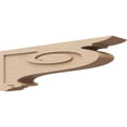 thumbnail image 1 of 6"W x 36"D x 12"H Thin Scroll Rough Cedar Woodgrain TimberThane Corbel, Primed Tan, 1 of 6