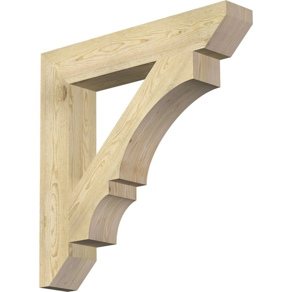 Ekena Millwork 6"W x 36"D x 36"H Balboa Slat Rough Sawn Bracket, Douglas Fir