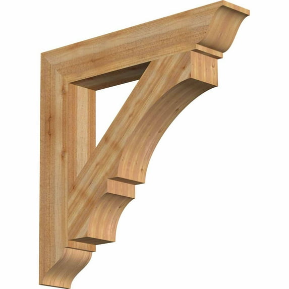 Ekena Millwork 6"W x 36"D x 36"H Balboa Traditional Rough Sawn Bracket, Western Red Cedar
