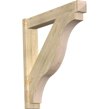 Ekena Millwork 6"W x 36"D x 36"H Funston Rough Sawn Arts and Crafts Outlooker, Douglas Fir