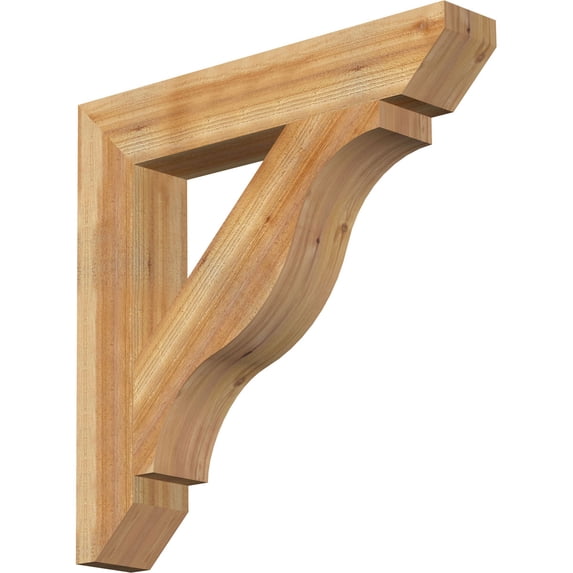 Ekena Millwork 6"W x 36"D x 36"H Funston Slat Rough Sawn Bracket, Western Red Cedar
