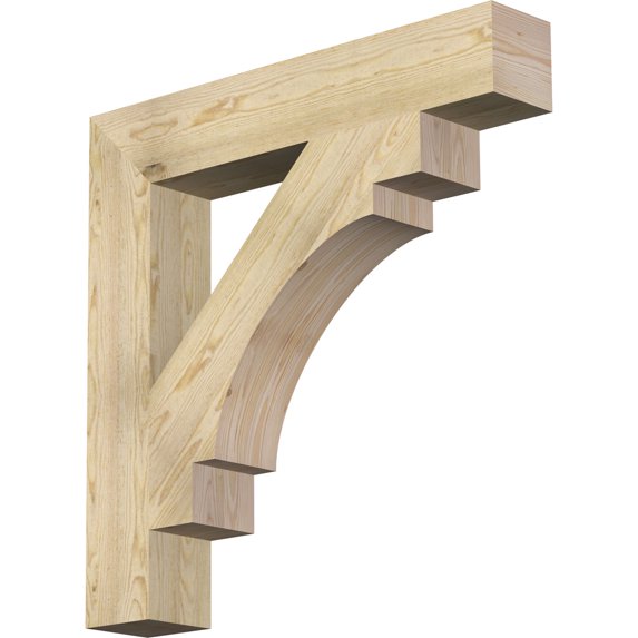 Ekena Millwork 6"W x 36"D x 36"H Merced Block Rough Sawn Bracket, Douglas Fir