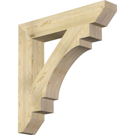 Ekena Millwork 6"W x 36"D x 36"H Merced Slat Rough Sawn Bracket, Douglas Fir
