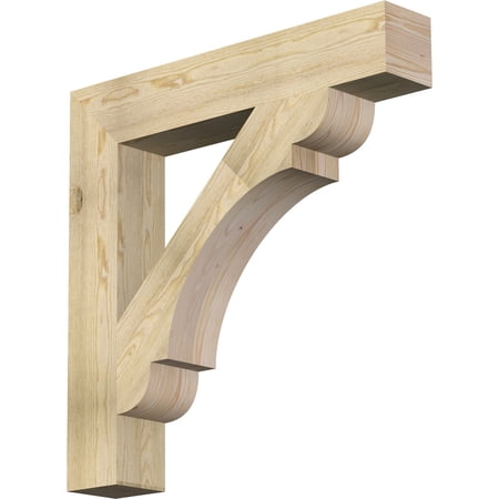 Ekena Millwork 6"W x 36"D x 36"H Olympic Block Rough Sawn Bracket, Douglas Fir