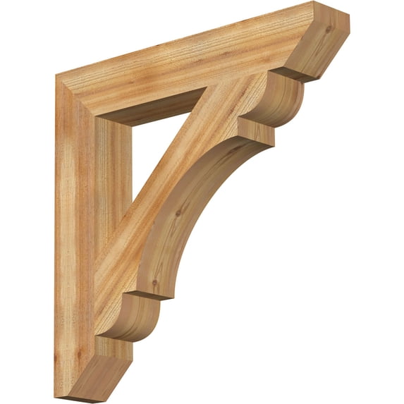 Ekena Millwork 6"W x 36"D x 36"H Olympic Slat Rough Sawn Bracket, Western Red Cedar