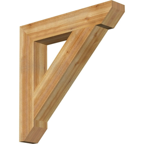 Ekena Millwork 6"W x 36"D x 36"H Traditional Slat Rough Sawn Bracket, Western Red Cedar