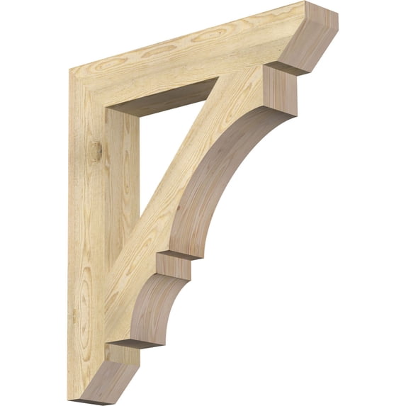 Ekena Millwork 6"W x 36"D x 40"H Balboa Slat Rough Sawn Bracket, Douglas Fir